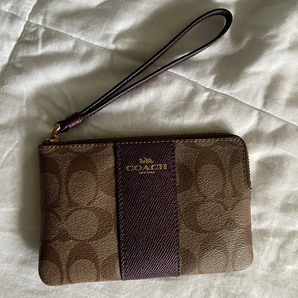 Coach Brown & Purple Wristlet